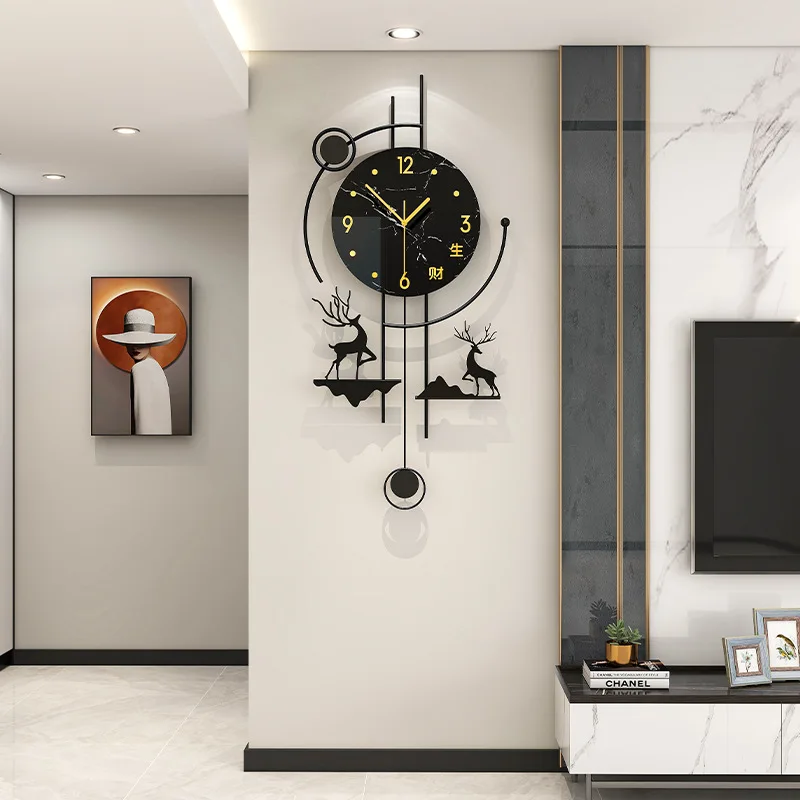 Modern Round Wall Watch Clock Cheap Simple Vertical Classic Wall Watch Clock Cute Metal Horloges Murales Living Room Decor