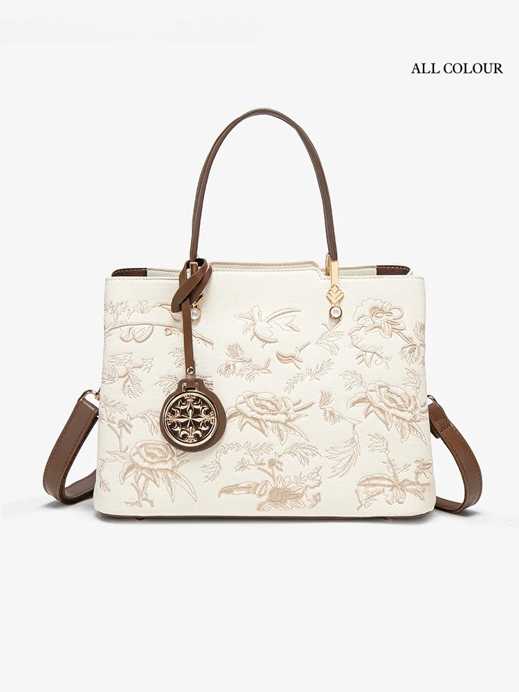 

UR новая китайская сумка с вышивкой, большая сумка Capaci, женский подарок на день рождения, сумка для мамы среднего возраста, роскошная модная сумка 2025