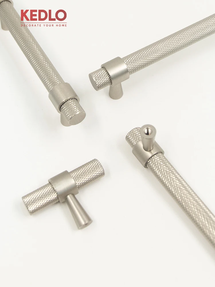 KEDLO Massiver Messinggriff im europäischen Retro-Stil, antiker Messing-Schubladengriff, gebürsteter Schrankgriff in Nickeloptik – Detail 9