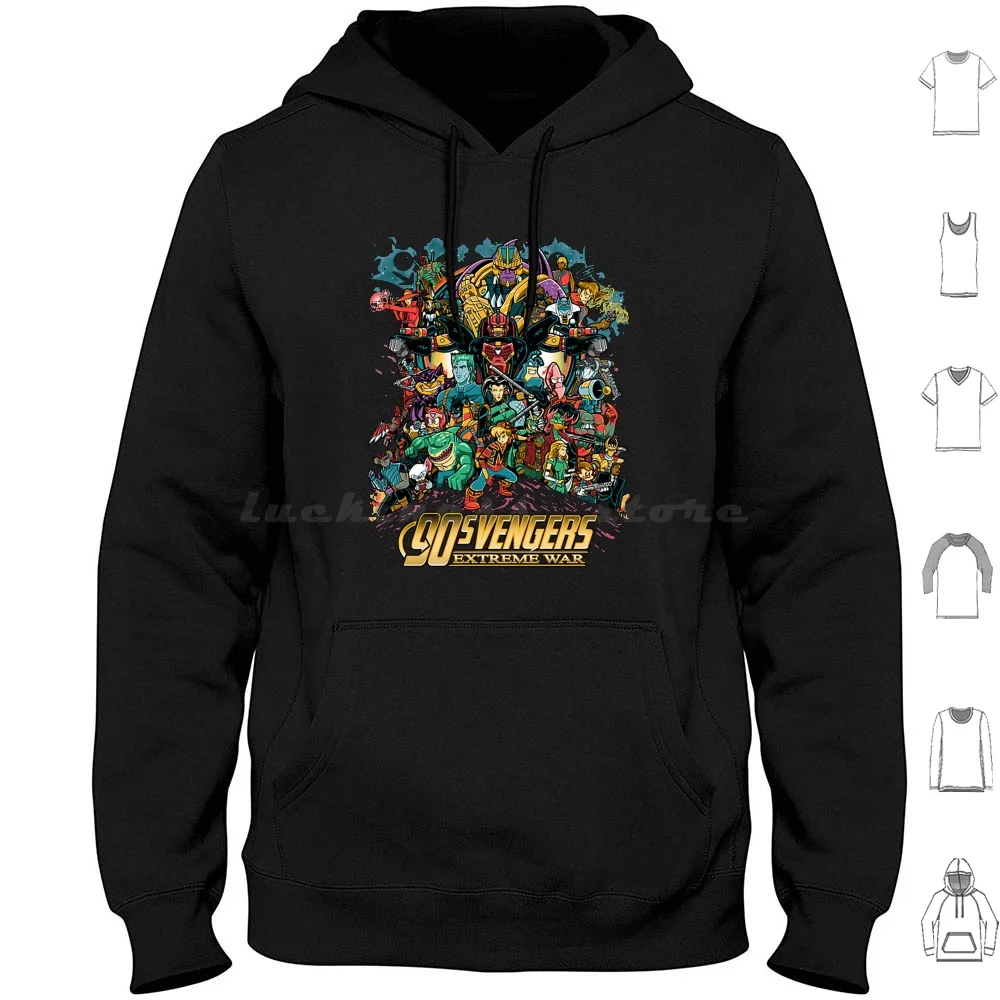 Extreme War Hoodie Cotton Long Sleeve 90s 1990s Beast Wars Captain Planet Cartoon Comics Humor Infinity War Nostalgia