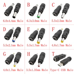 DC Power Man-vrouw Adapter 6.0x4.4mm 6.3x3.0mm 5.5x2.5mm 5.5x2.1mm 5.5x1.7mm 4.8x1.7mm 4.0x1.7mm 3.5x1.35mm Lapto Connector