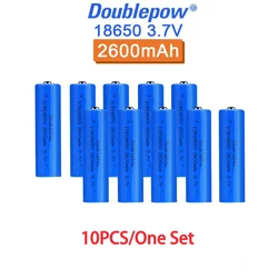 10pcs DOUBLEPOW 18650 3.7V Rechargeable ICR Battery 2600mah Pointed Lipo Lithium Battery For Electric Toy Lamp Flashlight