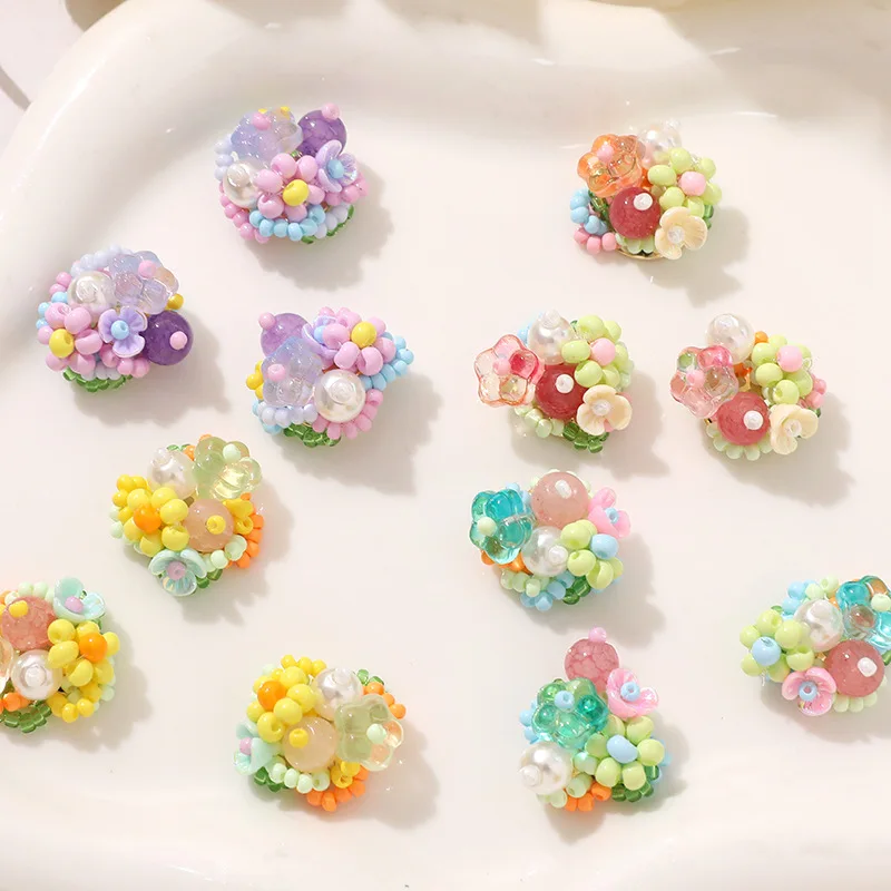 Shoe Charms for Clog Sandals Beaded Cream Flower Cluster 1 Piece Classic Durable Summer Beach Vacation Party Decor