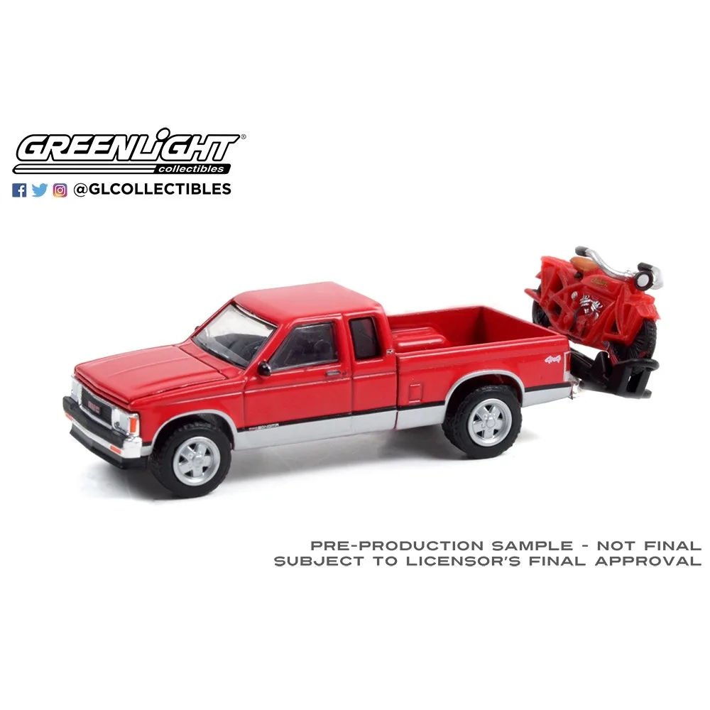 1:64 1991GMC Sonoma Extended Edition & 1920 ลูกเสืออินเดีย Centennial รถจักรยานยนต์คอลเลกชันขั้นสูงเครื่องประดับรถรุ่น
