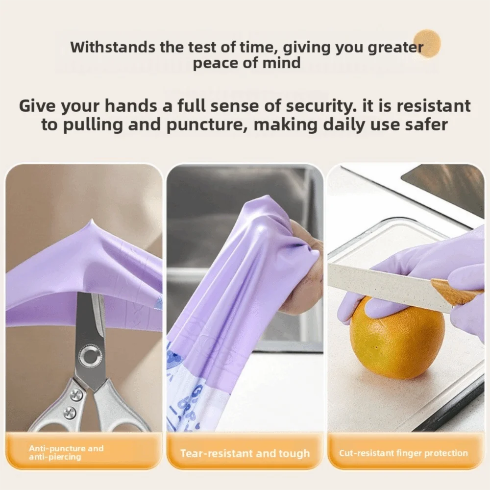 

Waterproof Dishwashing Gloves Thickened Fleece Lined Scrubbing Gloves Comfortable Long Cuff Winter Gloves Winter Protection