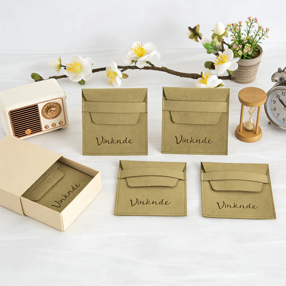 

50 упаковок, сумки для сережек, бархатные кольца, сумка для хранения, индивидуальный логотип, замшевый конверт из микрофибры, мешочки для ювелирных изделий, небольшой мешок для упаковки ожерелья