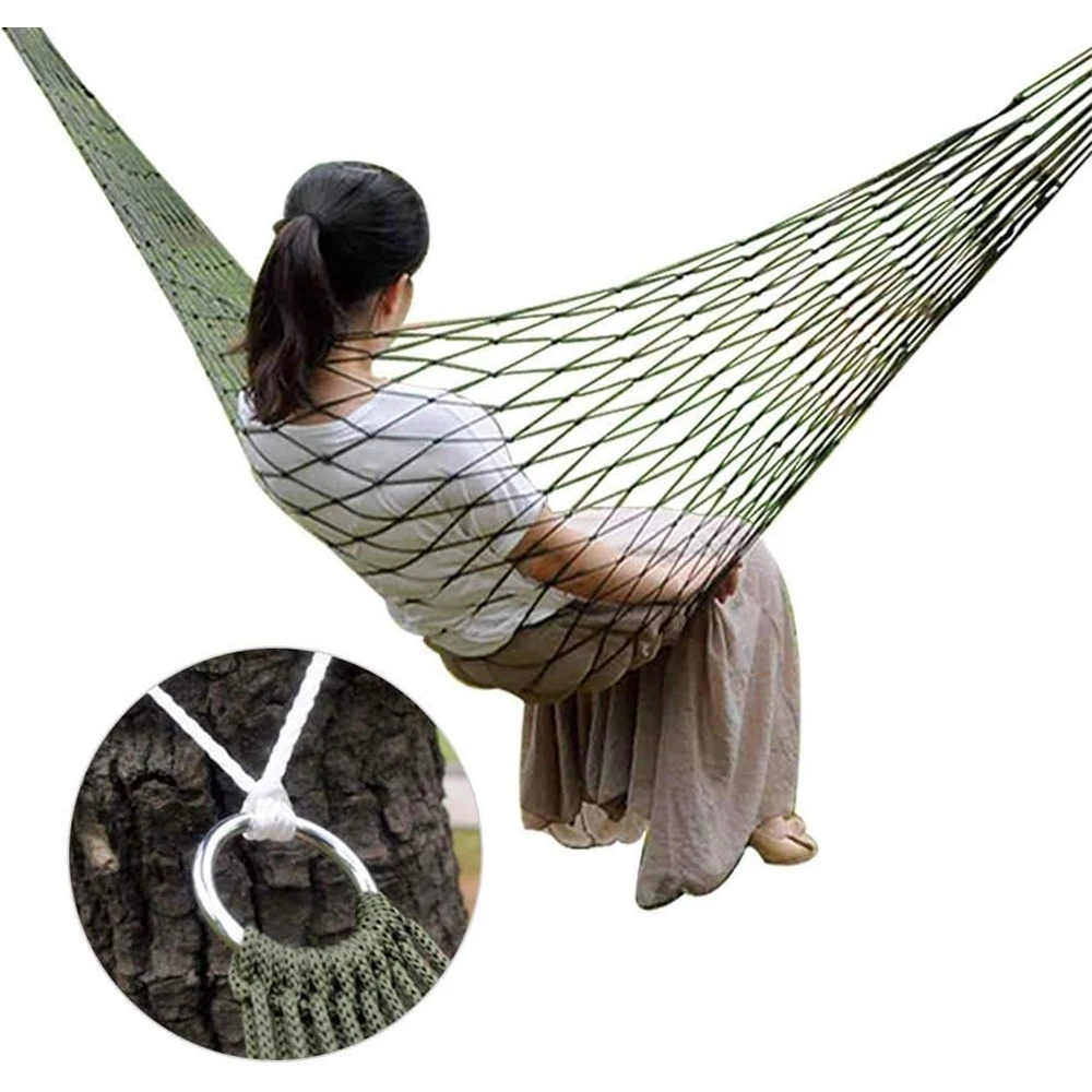 

Garden Outdoor Thickened Nylon Rope Hammock Indoor Mesh Hammock Portable Simple Hammock Swing Chair