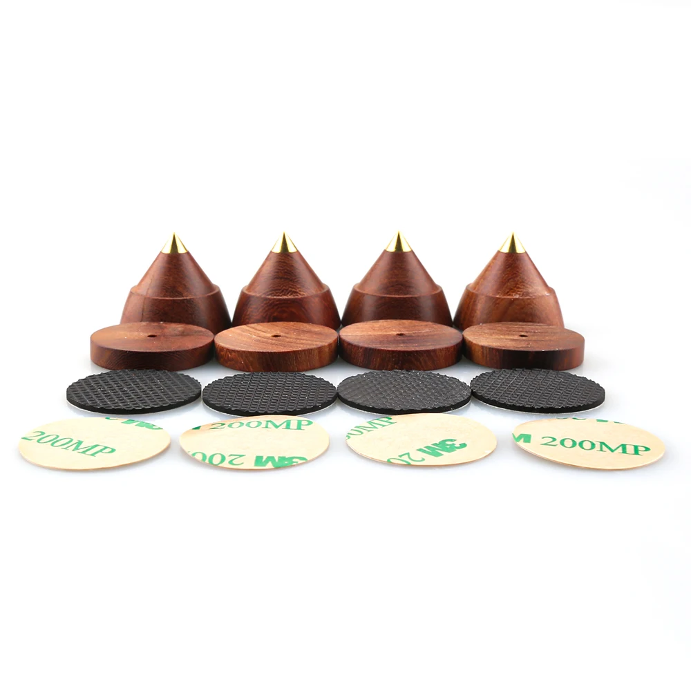 4 sets quality rosewood sandalwood speakers spike speaker amplifier CD player