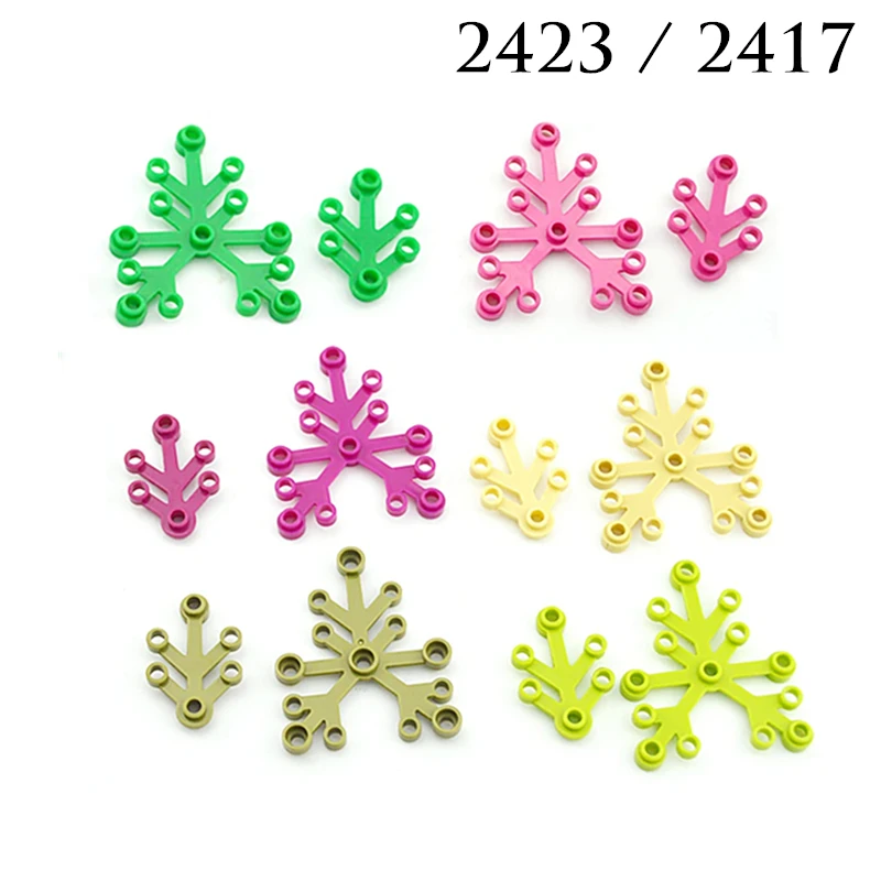 Rainbow Pig MOC Parts 2417 2423 Plant Leaves House Garden Foliage Compatible Bricks DIY Assmble Building Blocks Particle Kid Toy