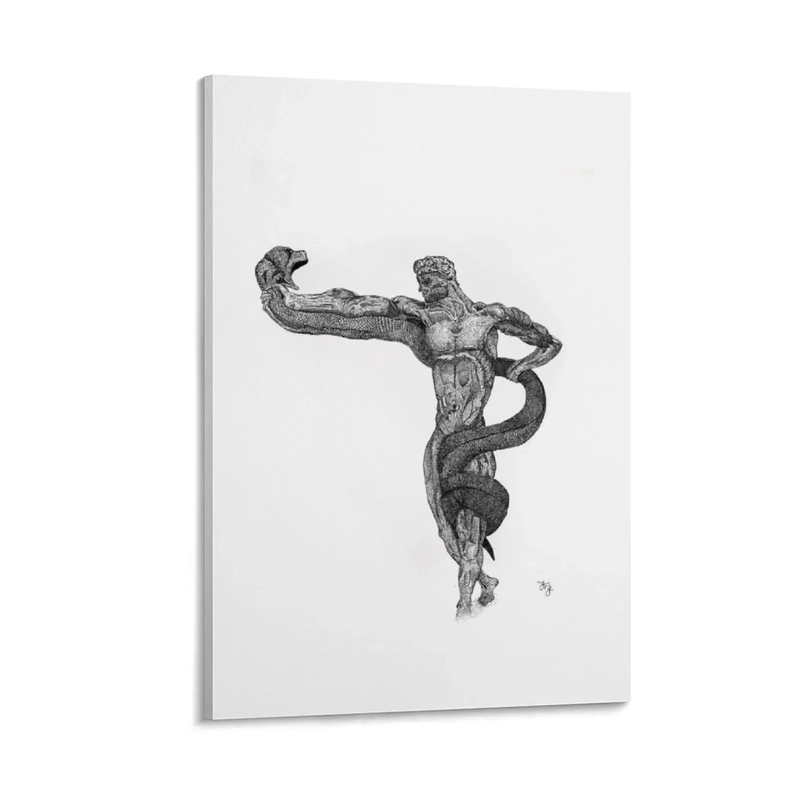 

Wrestling With a Python Canvas Painting Bedroom deco Picture on the wall paintings wall decor Decoration wall