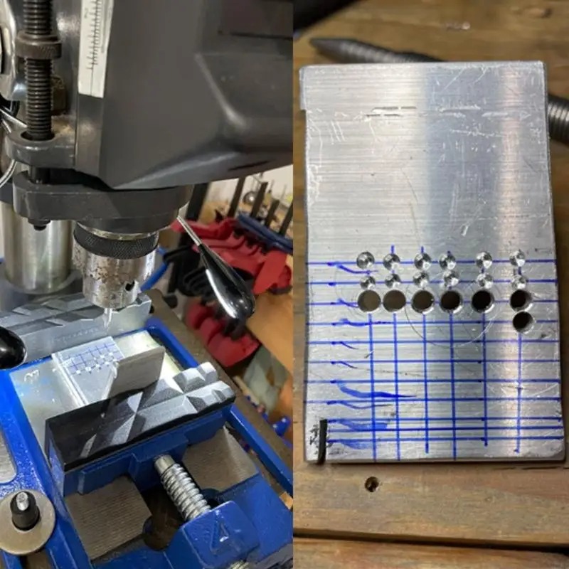 Conjunto bit perforación central toque polvo toque matriz putos en múltiples