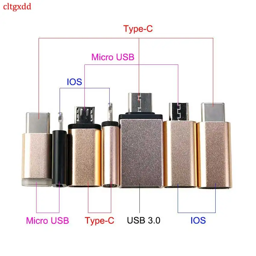 YuXi Micro USB Type C To 8pin IOS Mini Adapter for iPhone/Android Phones Charging Converter Date Cable Charger Connector