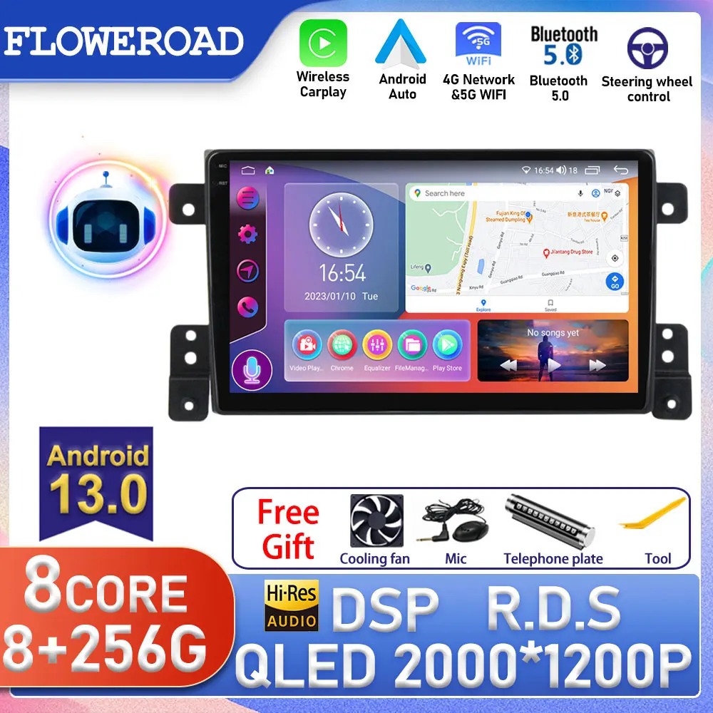 

9" Android For Suzuki Grand Vitara 2005 - 2015 Car Radio Multimedia Video Player Navigation 4G+WiFi DSP GPS 2 Din Carplay Auto