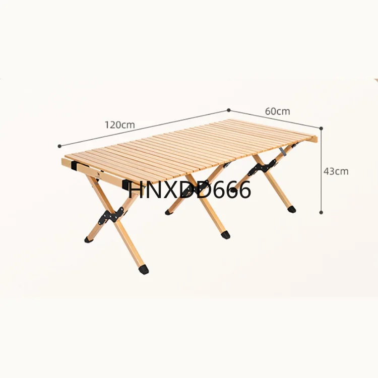 

High Quality Storage Bag Pine Top Egg Roll Table Iron Galvanised Frame Folding Camping Outdoor Table