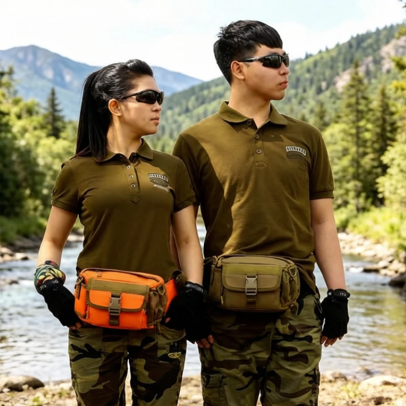 Cycling Waist Pack, Multifunctional Crossbody Hiking Bag, Tactical Lure Fishing Pouch, Scratch-Resistant Easy-Clean for Men