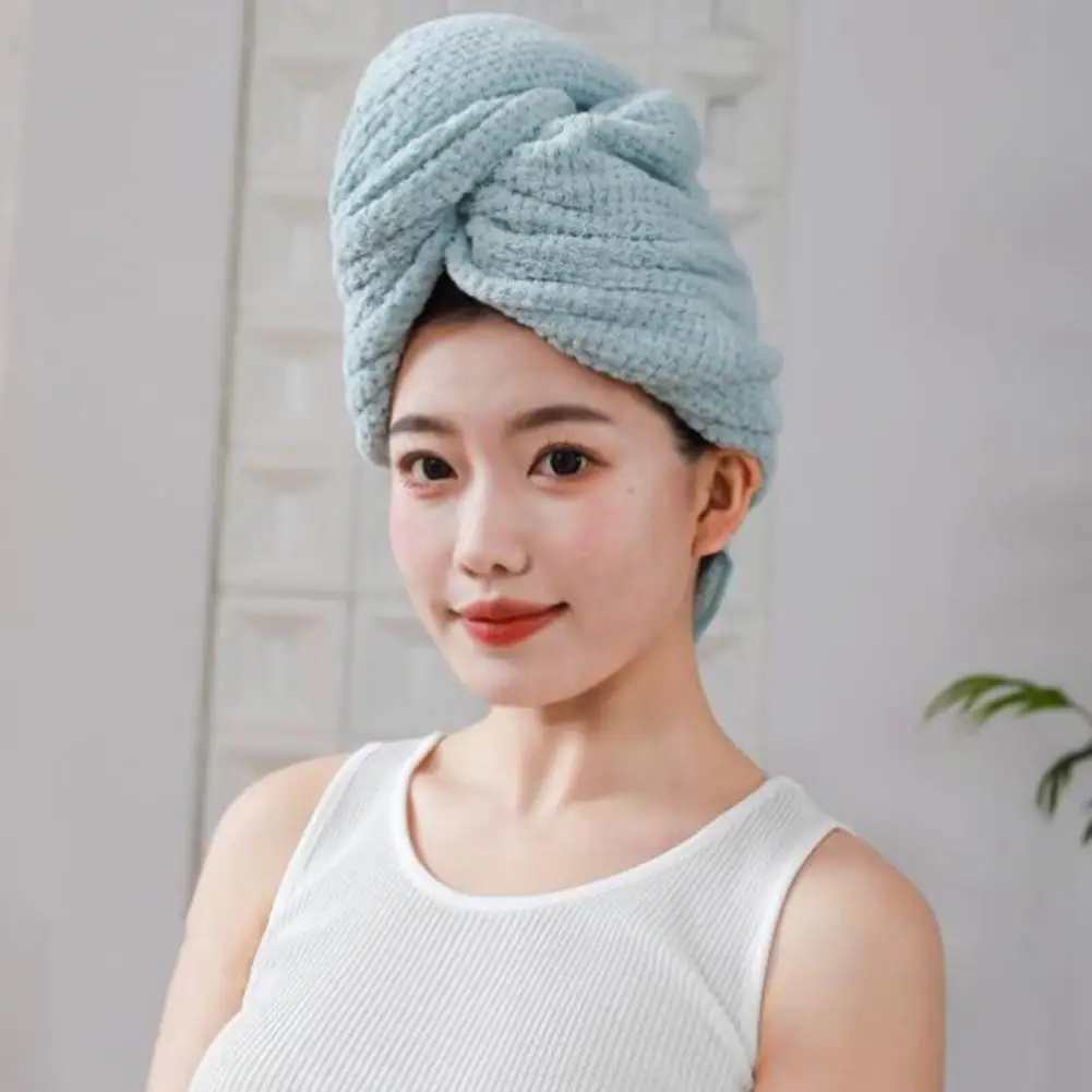 

Elastic Band Hair Turban Super Absorbent Hair Drying Hat for Quick Drying Frizz Lightweight Comfort Thickened for Fast for Types