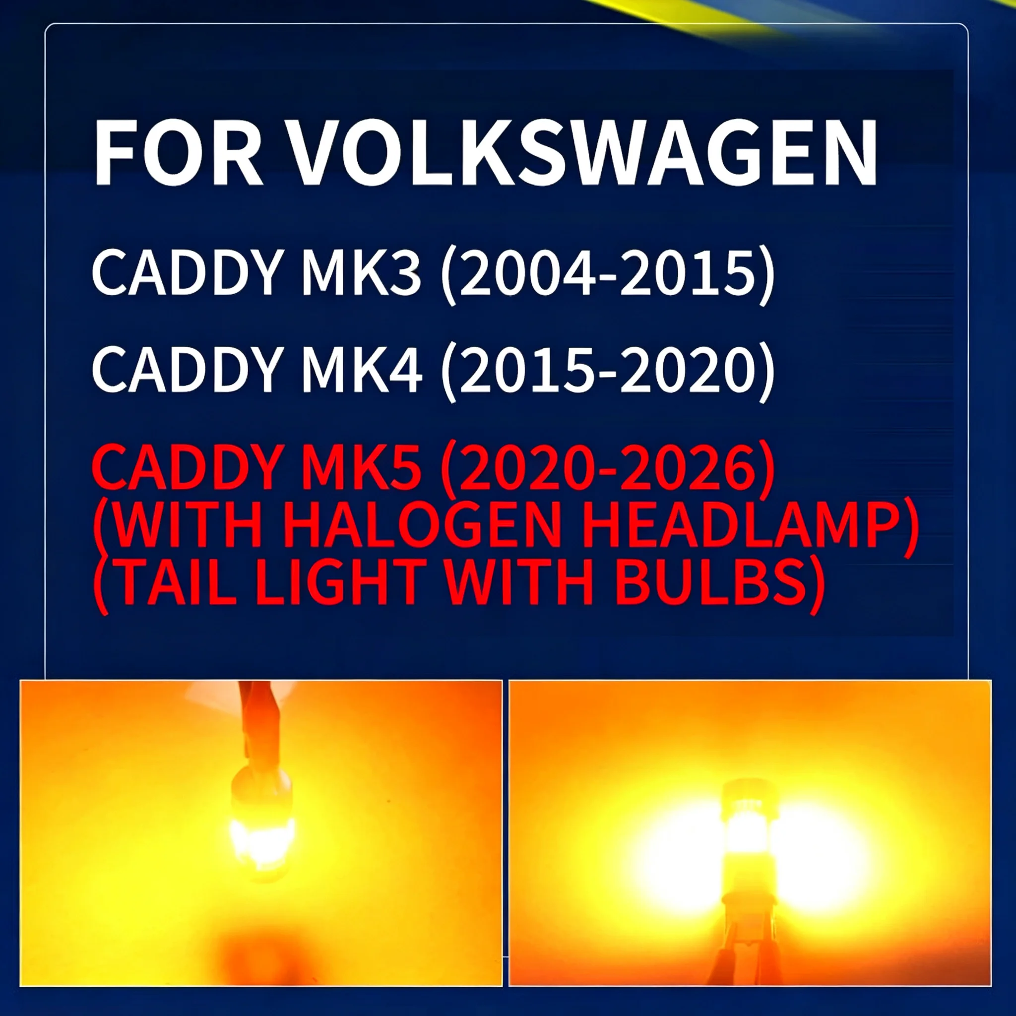 LED Turn Signal Light Bulbs Direction Indicator For Volkswagen VW Caddy MK3/4/5 2007 2008 2009 2011 2015 2017 2019 2022 2025