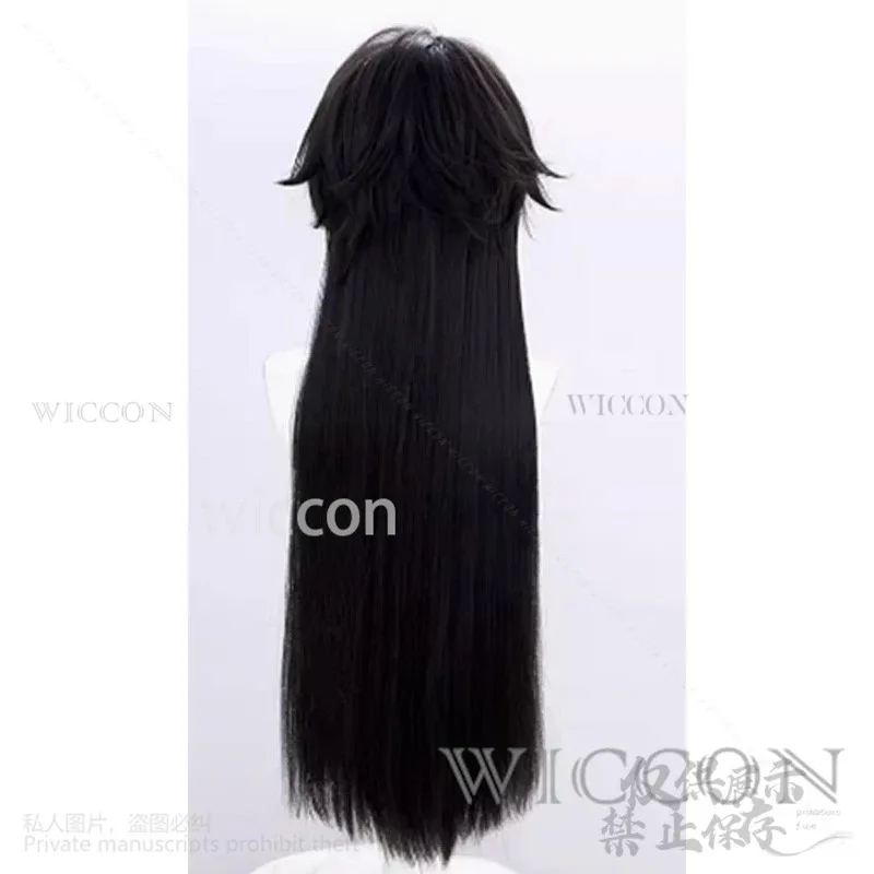 Ainme Game Genshin Impact Hot Man Косплей Capitano Fatui Длинные черные парики Сексуальная одежда Cos для Хэллоуина Рождественская вечеринка Мужчина Женщина