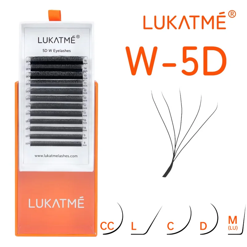LUKATME 5D W Wimpernverlängerung Ultra Weich 0.07 BASF 7-15mm W-5D Wimpern Voll Dicht Mega Volumen Vorgefertigte Fächer 5D Wimpernverlängerung