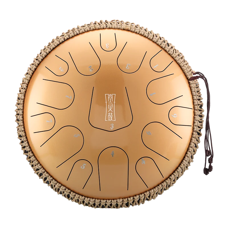 14" 15-note  Premium Pearl Finish Stainless Steel Tongue Drum: C/D Tone Handpan for Healing, Easy Play Percussion Gift