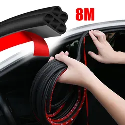 8m Car Door Seal Strip Auto Rubber Sealant 5holes B Type Noise Insulation Anti-Dust Soundproofing Car Sealing Strips Accessories