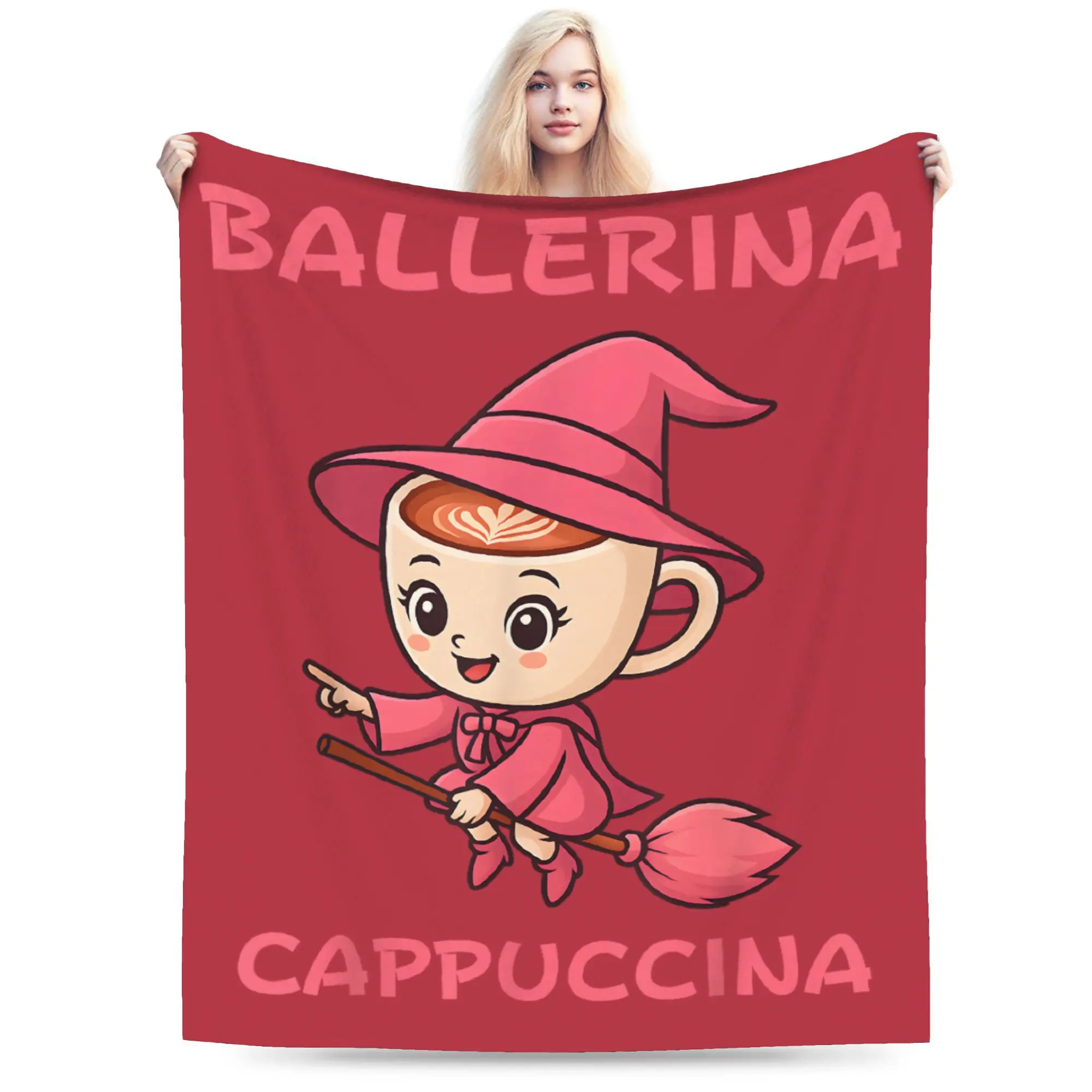 Ballerina Cappuccino Italian Flannel printed blanket suitable for all seasons suitable for living room office sofa and travel
