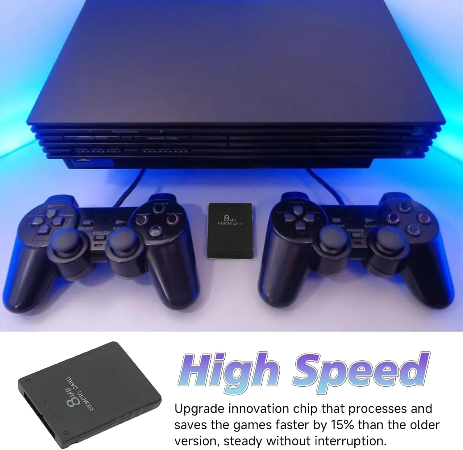 High Speed Game Memory Card for PS2 Accessories,Portable Memory Cards,Replacement for Saving Games and Information(8MB&128MB)