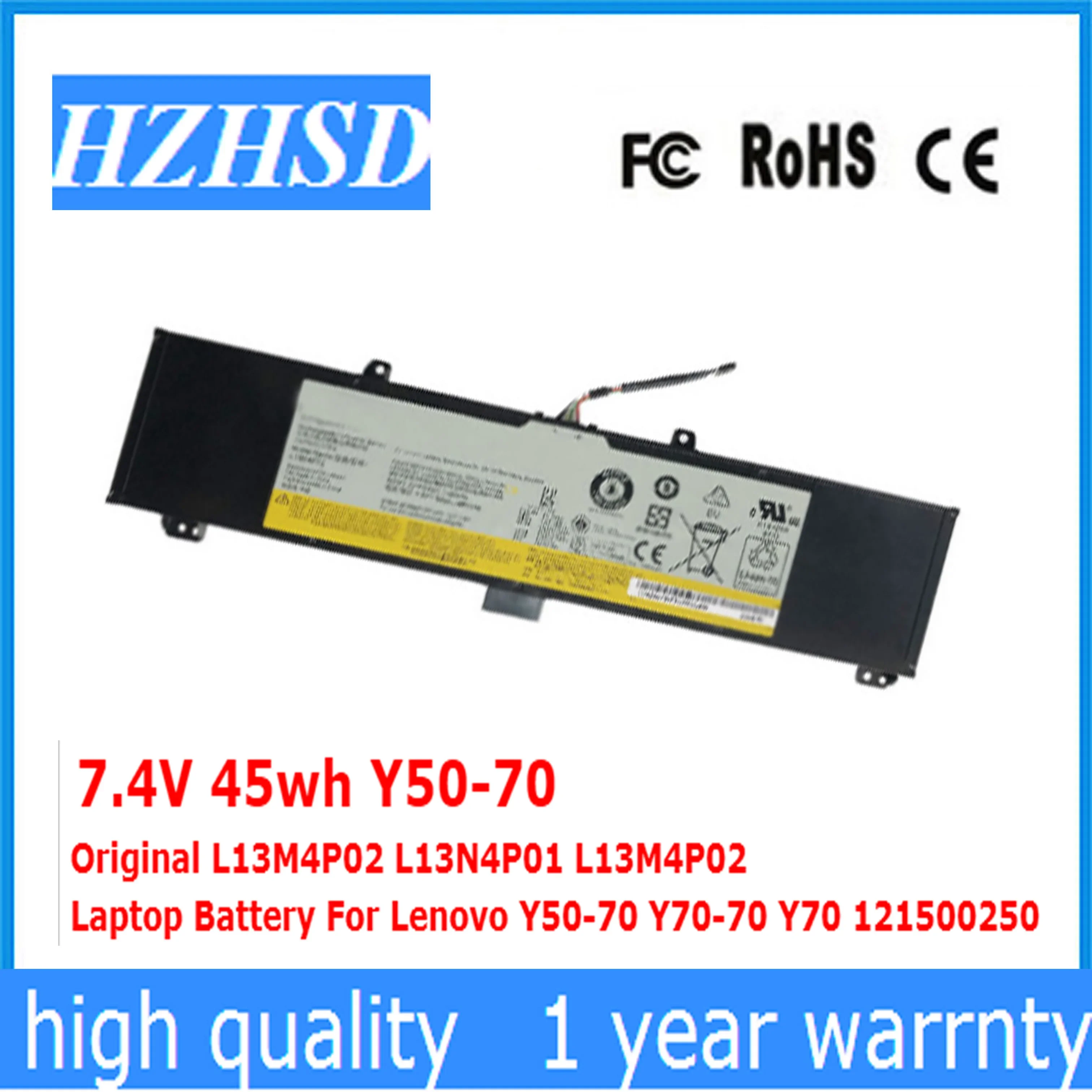 

7.4V 45wh Y50-70 Original L13M4P02 L13N4P01 L13M4P02 Laptop Battery For Lenovo Y50-70 Y70-70 Y70 121500250