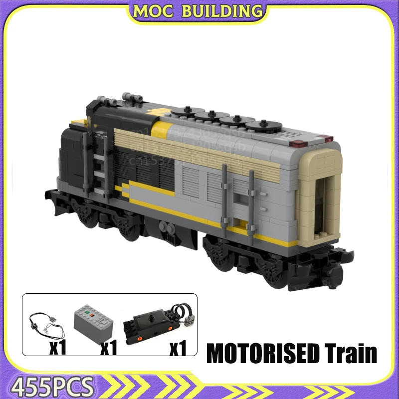 MOC Building Blocks Transporter City motorizzato treno locomotiva modello fai da te assemblaggio mattoni giocattolo regalo