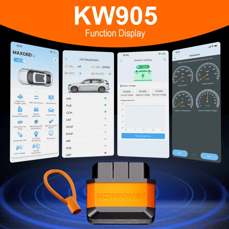 KONNWEI ELM327 V1.5 بلوتوث 5.2 لنظام أندرويد/IOS Obd2 الماسح الضوئي ELM 327 V1 5 أدوات تشخيص السيارات ODB2 Obd 2 قارئ الرمز pk Vgate