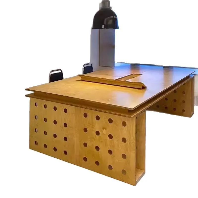 

Modern simple birch large board negotiation solid wood cave table, workbench marine board desk office