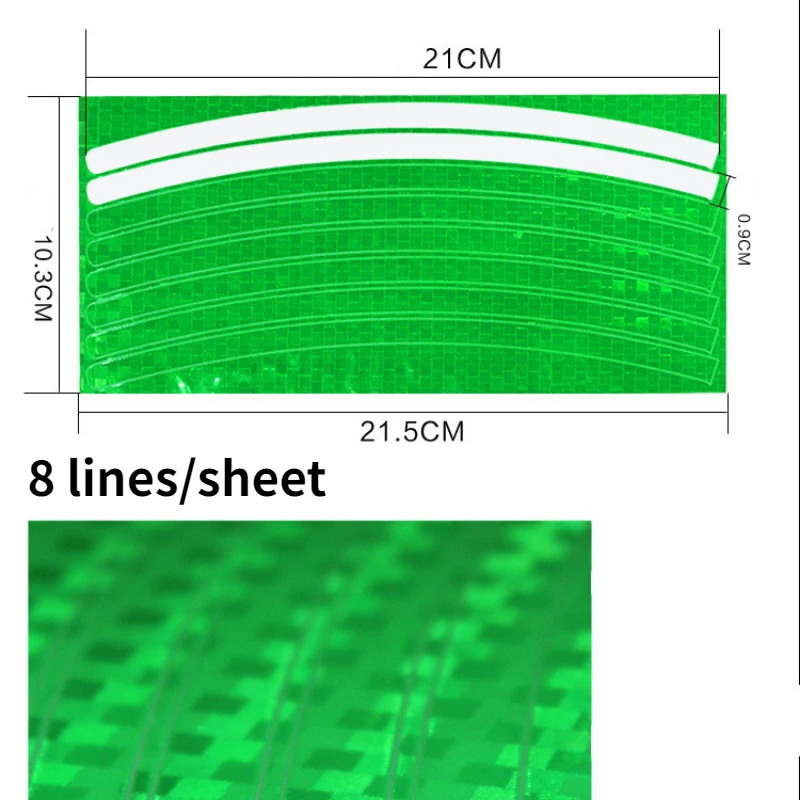 8 cores adesivo reflexivo para mountain bike bicicleta roda carro motocicleta moto pneu aro decalque segurança fita ciclismo acessório