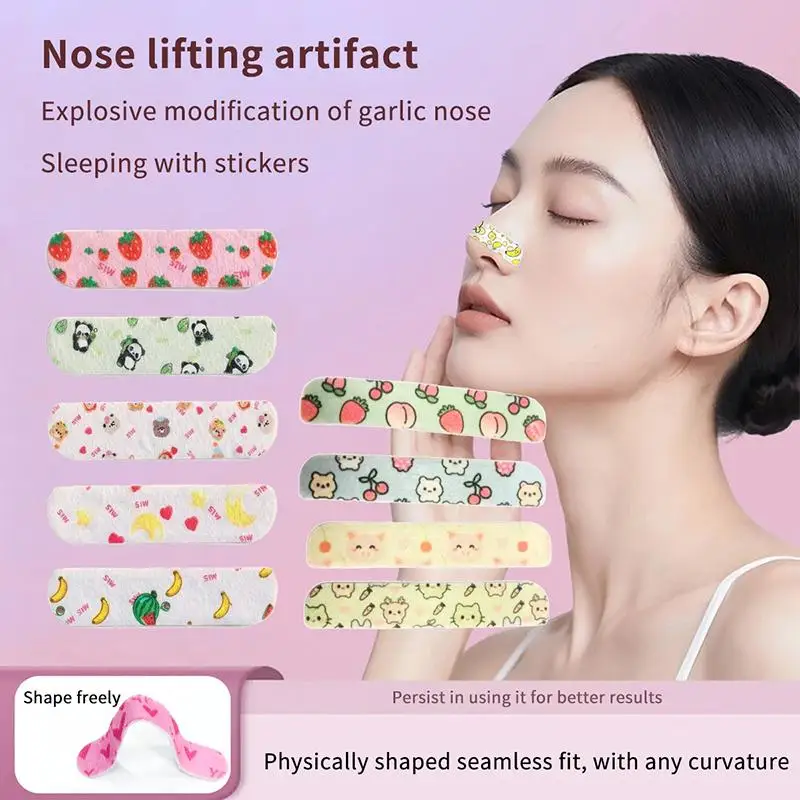 1/10Pcs Cartoon Nose Shaper Self-Shaping Nose Splint Adhesive Tape External Support Fixation for Nose Job
