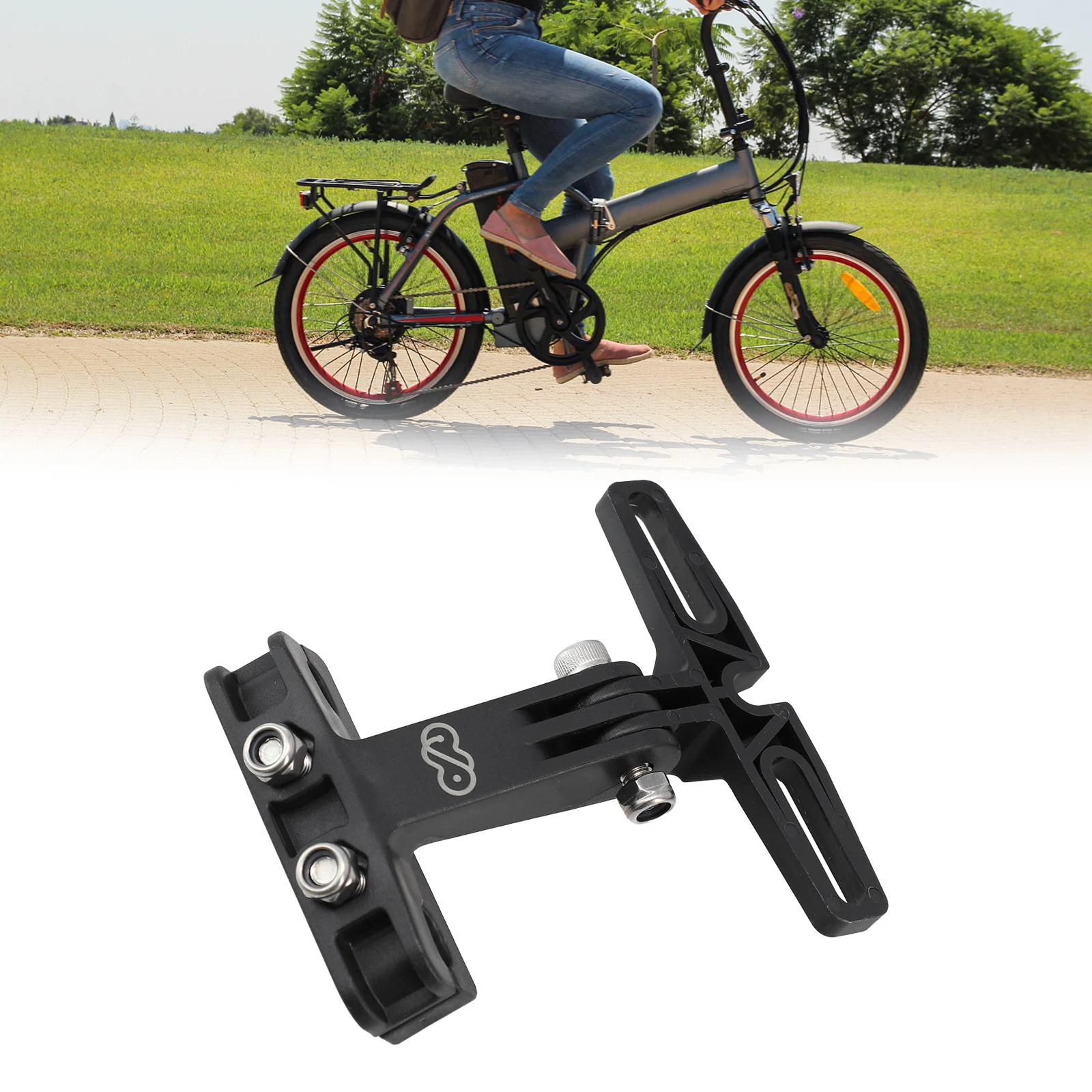 1pc ABS Electric Bicycle Saddle Taillight Mount Holder Black For-Gopro 80x55mm Cycling Bicycle Accessorie Taillight Parts