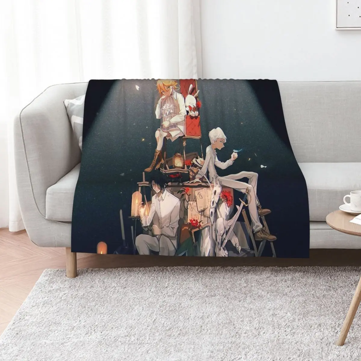 Best Anime The Promised Neverland Throw Blanket Picnic christmas gifts For Baby blankets ands Furry Blankets