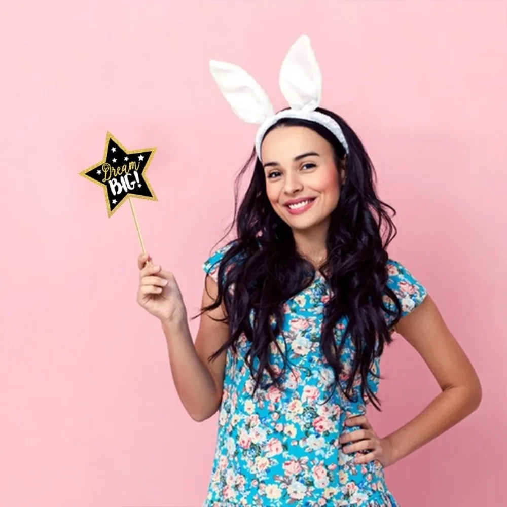 

25pcs Black Golden Graduation Photo Props Class of 2026 Beard Glasses Happy Graduation Decor Congratulation Festival