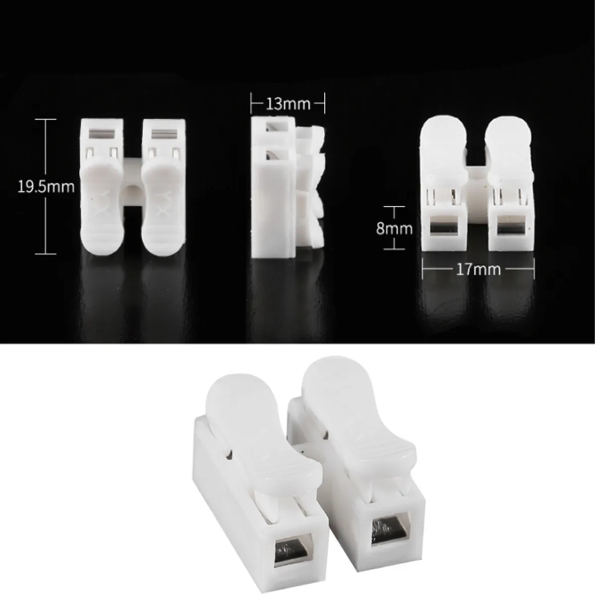 3Pcs Push Wire Connector Terminal Block Flame Resistant 100W 380V Quick Connect Electrical Connectors for Power Cable