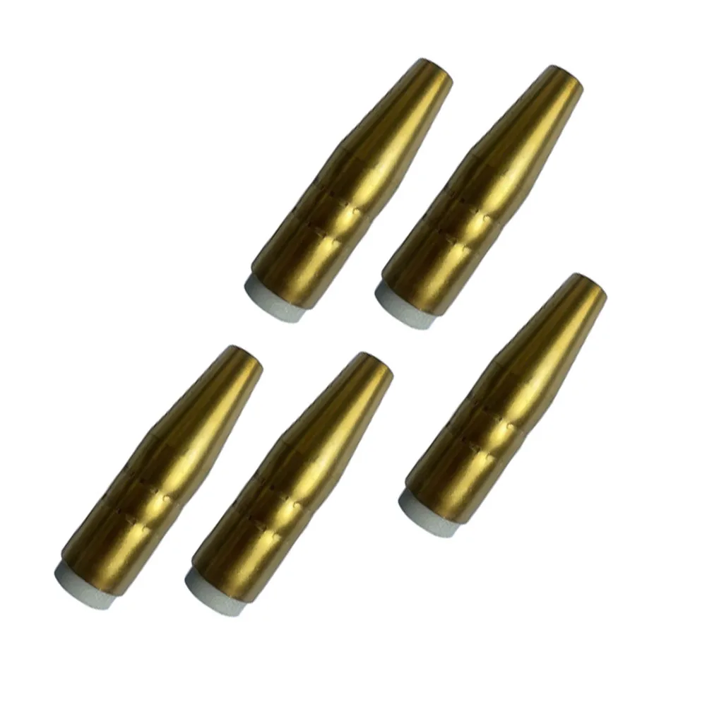 5Piece 38 Inch Brass Gas Nozzle Set for Bernard QS MIG Welding Gas Includes Models 4295 4391 for Oval Consumables
