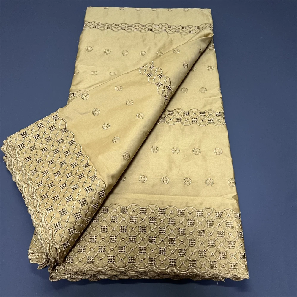 

2025 African Nigerian Tulle Lace Fabric for Dress Sewing High Quality Damask Polish Luxe laceCotton Wedding Party hz1397 5Yard