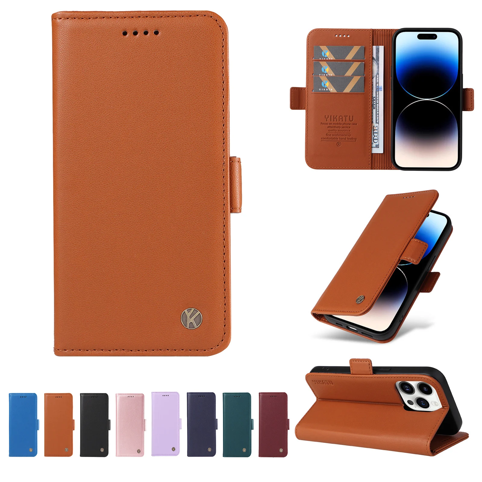 Wallet Leather Case For Samsung Galaxy A16 A06 A55 A25 A15 A05S A54 A34 A24 A14 A04E A04S Magnetic Clip 3 Card Anti Drop Flip