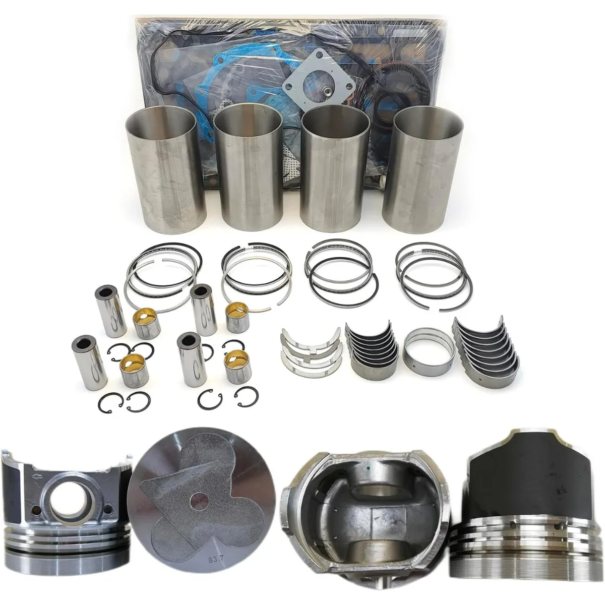 

V3300 Engine Overhaul Rebuild Kit (No valve set) 12 valves Piston height 83.7mm For Kubota V3300-DI S220 T320