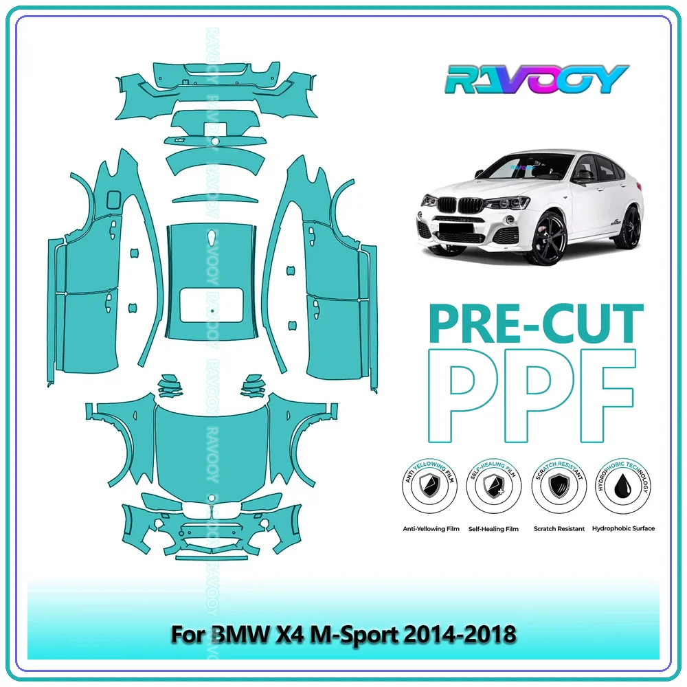 For BMW X4 M-Sport 2014-2018 Precut TPU Paint Protection Film PPF Full Body Kit Clear Bra Stone Guard EU UK