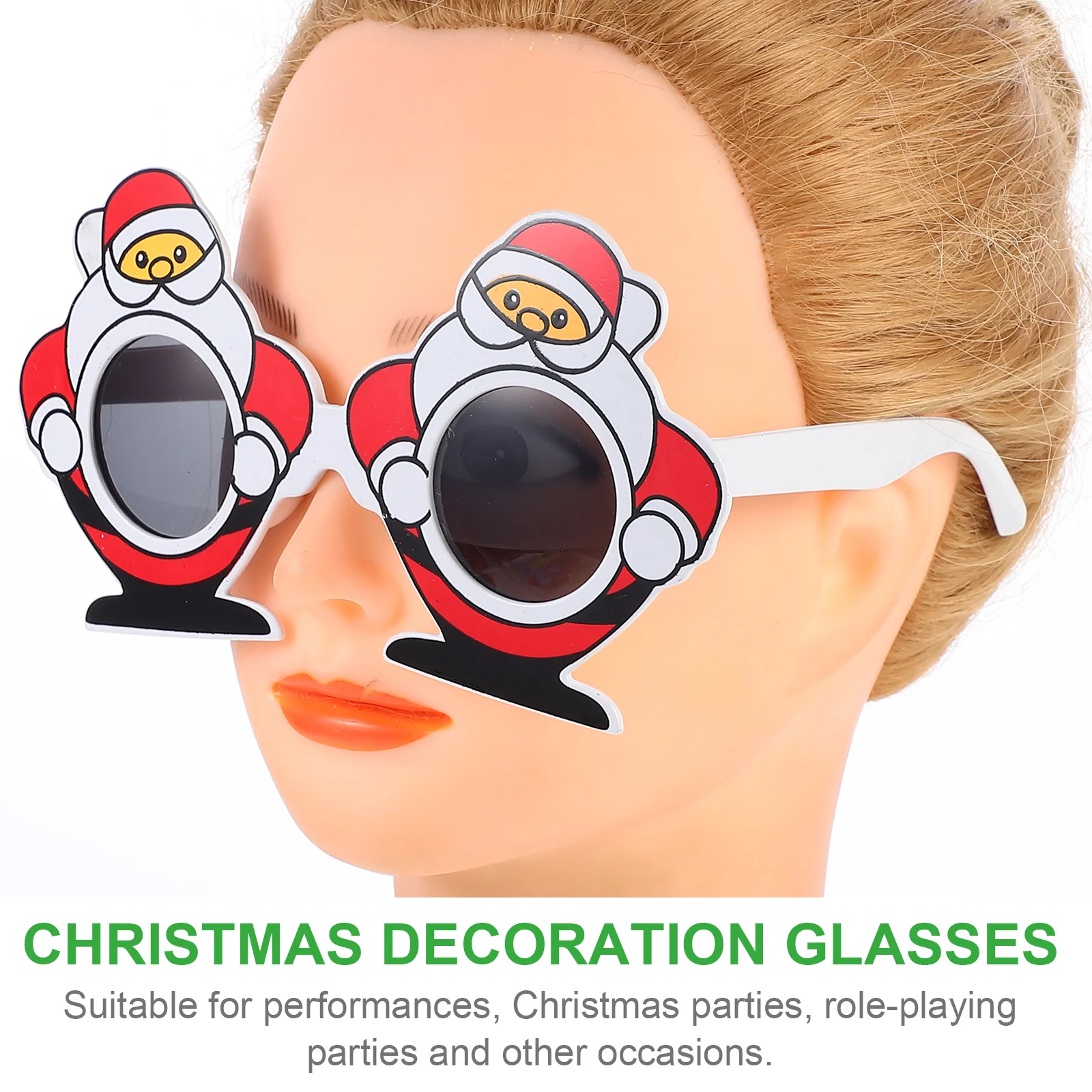 

2 Pairs Funny Glasses Christmas Shutter Shades Spectacles Accessories Role Play Frame Costume Props Party Decorations Holiday