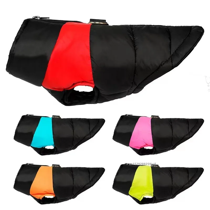 Pet Dog Jacket Warm Winter Clothes For Small Large Dogs Labrador Coat Windproof Waterproof Puppy Costume Vest With D-ring Pug