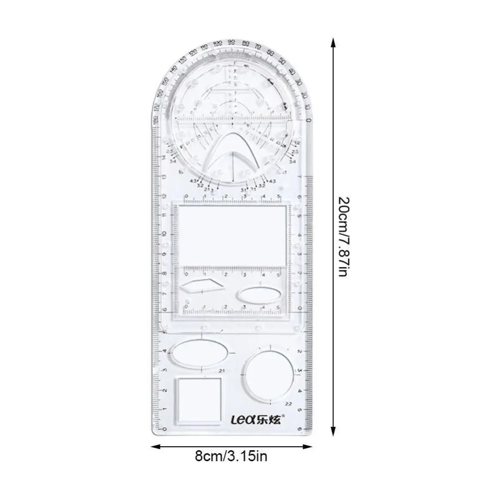 Multifunctional Drawing Ruler New Universal Plastic Drawing Template Measuring Rotatable Measuring Tool School