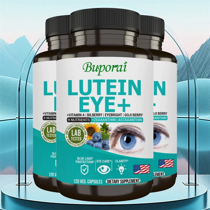 Lutein Eye + Vitamin - 9 in 1 Zeaxanthin Eyebright Bilberry Supplement Retina Eye Lens Healthy Night Vision