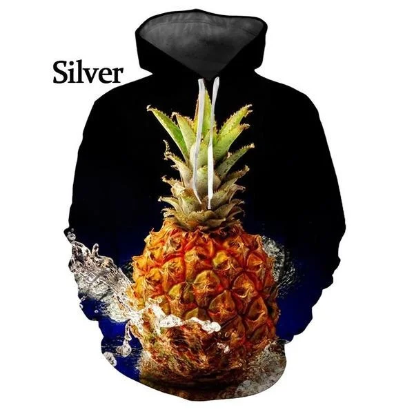 Novelty Colorful Fruit Pineapple 3D Printed Hoodie Funny Fashion Casual Personality Hip Hop Long Sleeve Cool Pullover