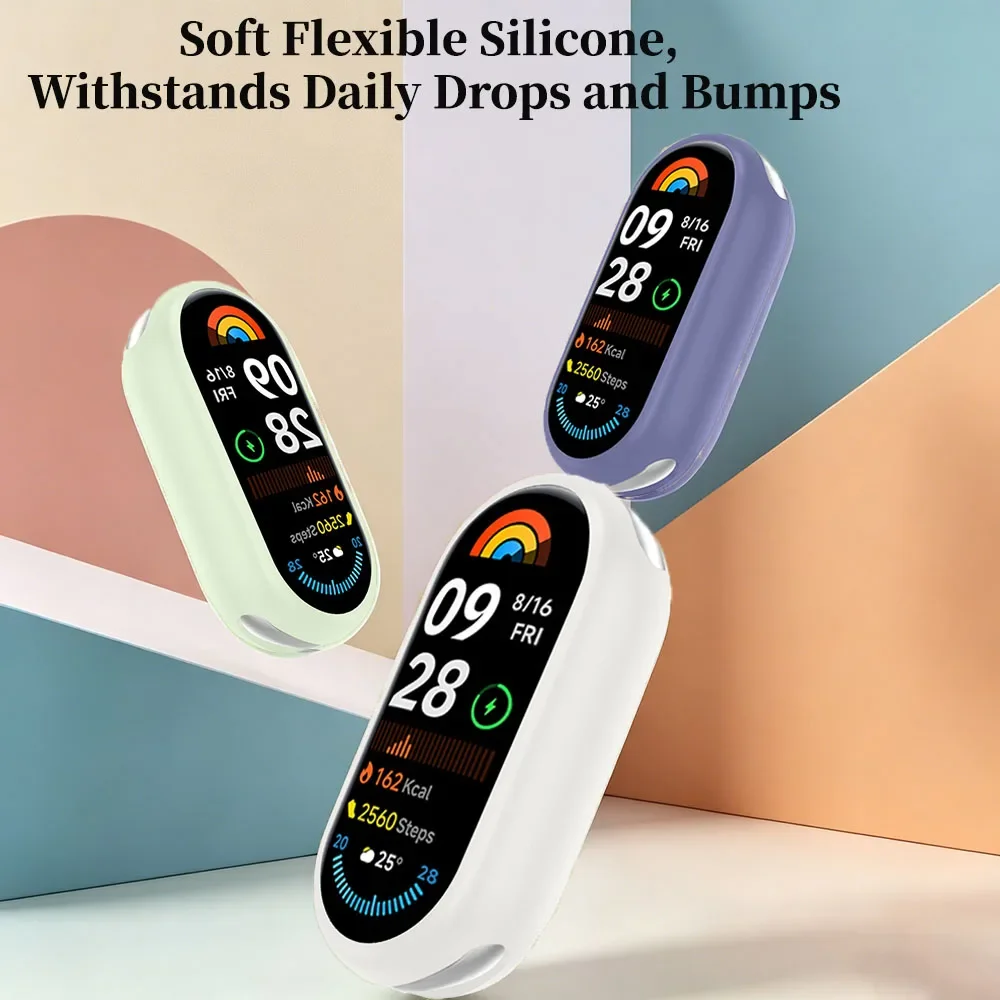 Soft Silicone Protective Case For Xiaomi Mi Band 8/10,9, Mi Band 9/10 Ceramic Edition, Lightweight Bumper Watch Protector Cover