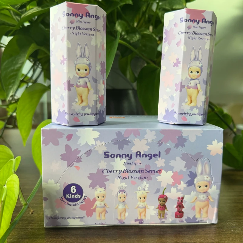 

New Sonny Angel Blind Box Mini Figure Cherry Blossom Series Night Version Rabbit Surprise Tideplay Fans Toy Cure Doll Lucky Gift