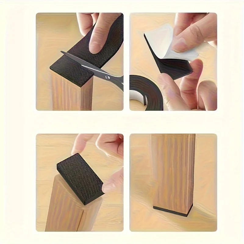 1Roll Black Multi-Scene Non-Slip Furniture Pads - Thickened Silent Wear-Resistant for Dining Chairs Shoe Soles Floor Pet Office